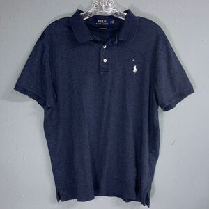 Polo by Ralph Lauren Custom slim fit Dark Blue Polo Shirt Mens Large 744